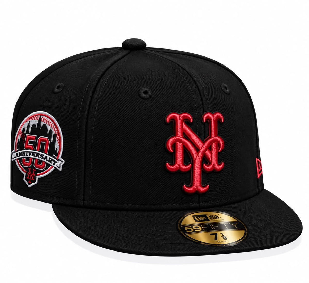 Gorra Mets Black/Red Cerrada talla 7 1/8 New Era 1.1
