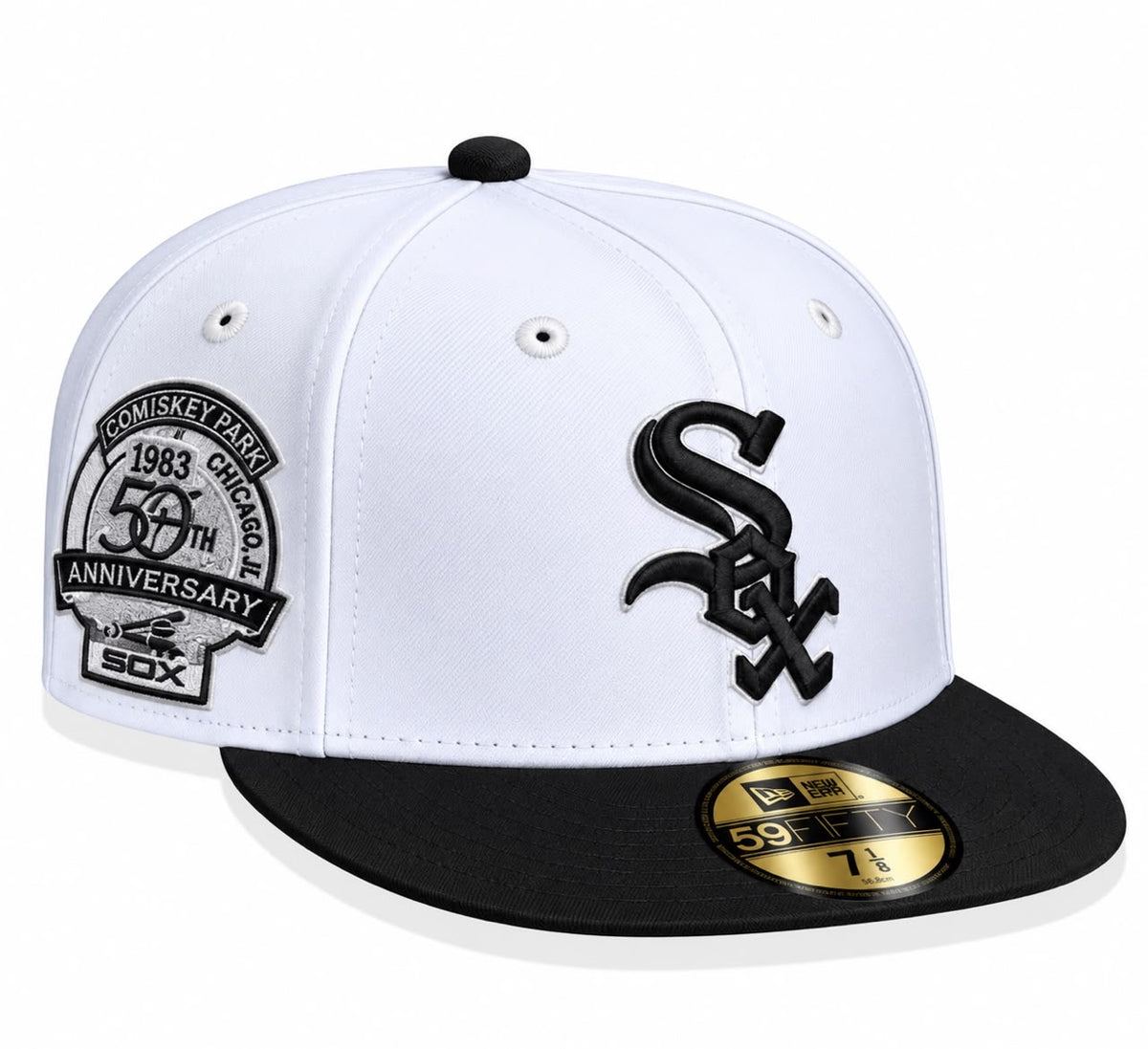 Gorra White Sox White/Black Cerrada talla 7 1/8 New Era 1.1