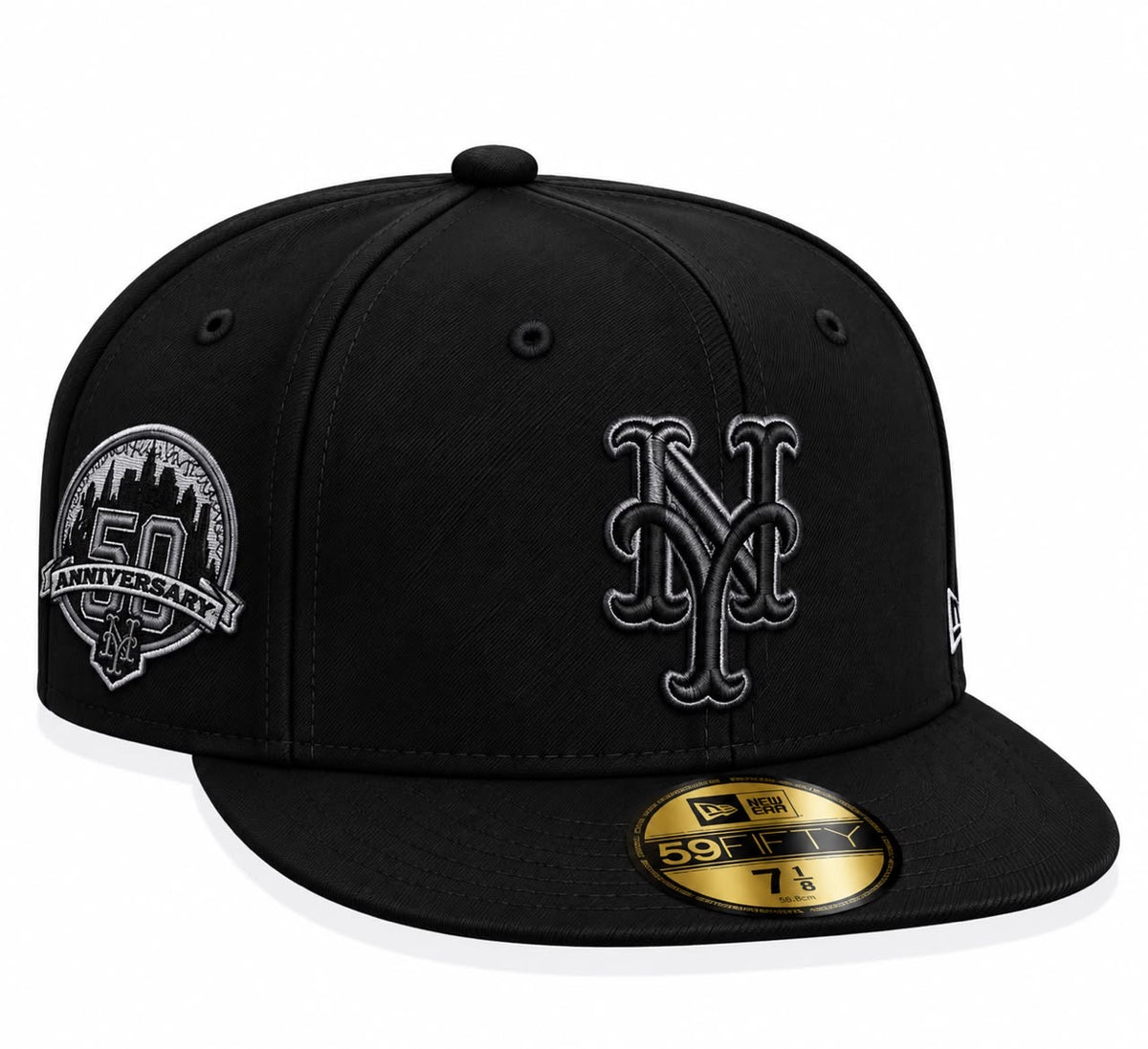 Gorra Mets Black Cerrada talla 7 1/8 New Era 1.1