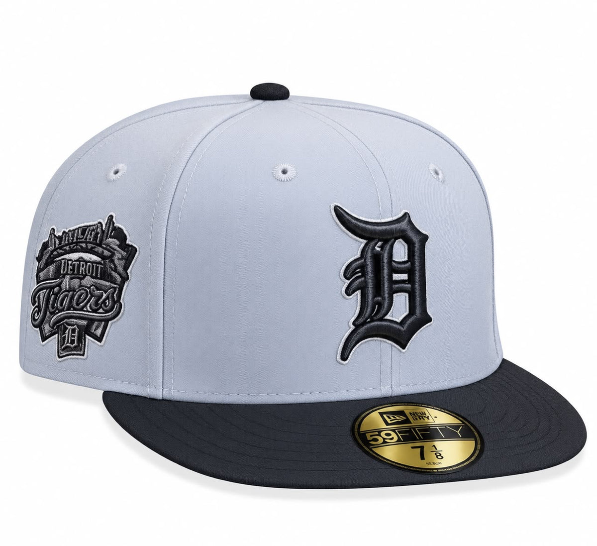 Gorra Detroit White/Gray Cerrada talla 7 1/8 New Era 1.1