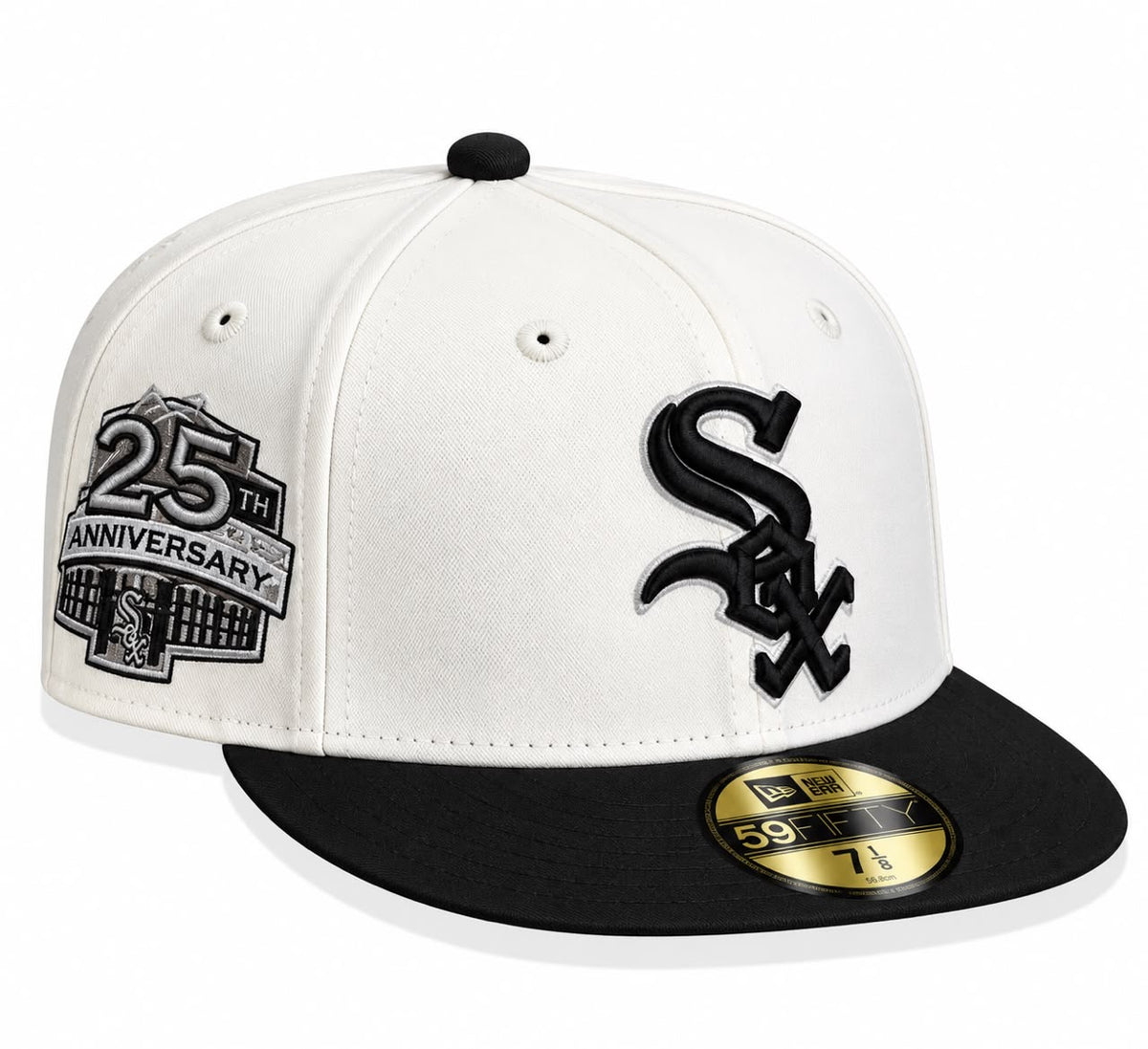 Gorra White Sox Cream/Black Cerrada talla 7 1/8 New Era 1.1