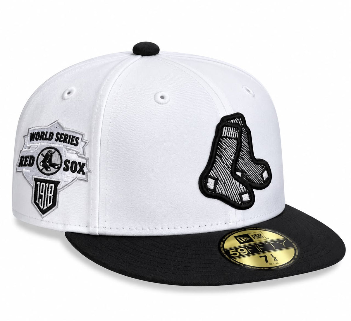 Gorra Boston White/Black Cerrada talla 71/4 New Era 1.1