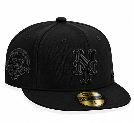 Gorra Mets Black/Gray Cerrada talla 7 1/8 New Era 1.1