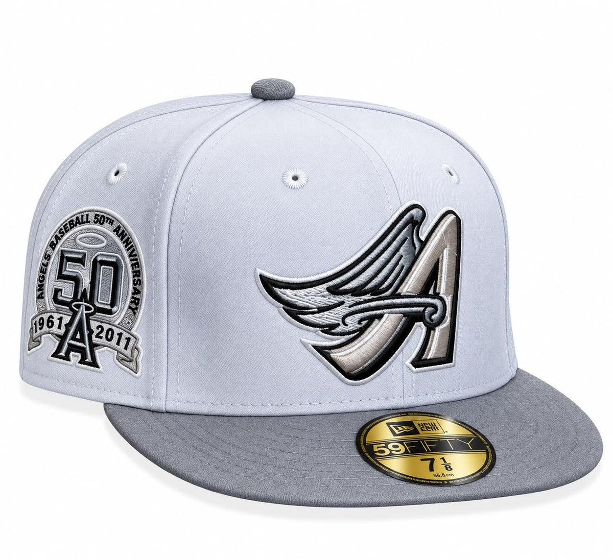 Gorra Anaheim White/Gray Cerrada talla 7 1/8 New Era 1.1
