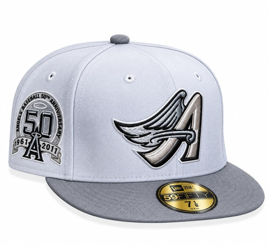 Gorra Anaheim White/Gray Cerrada talla 7 1/8 New Era 1.1