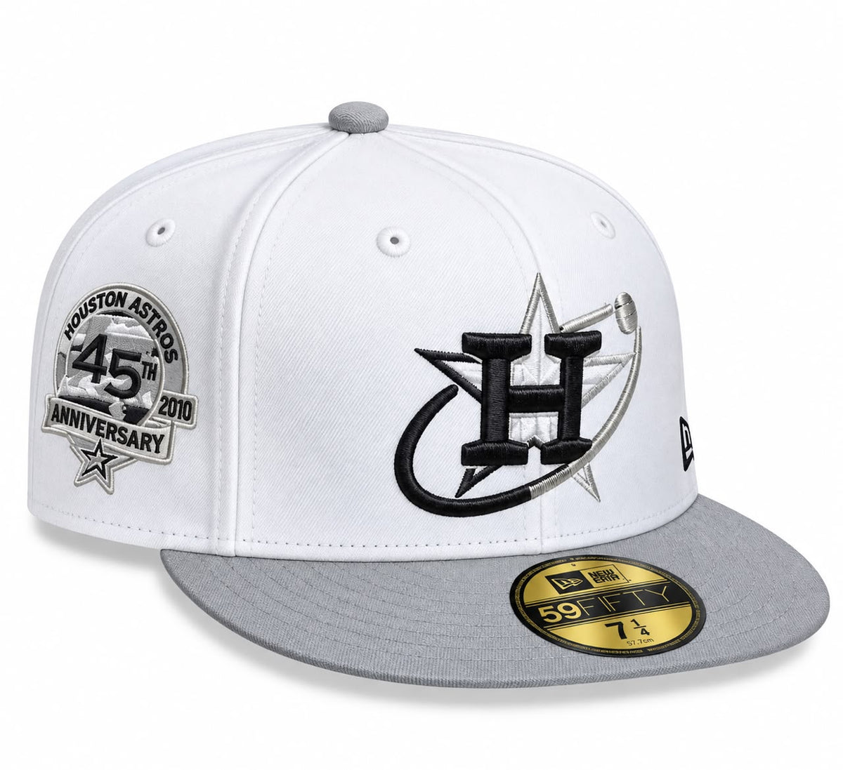 Gorra Houston White/Gray Cerrada talla 71/4 New Era 1.1