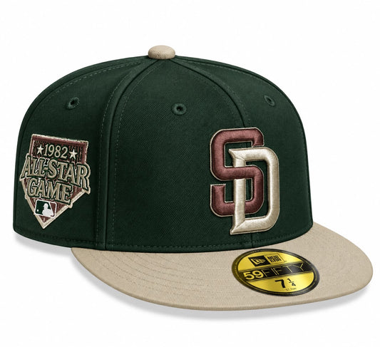 Gorra San Diego Green/Beige Cerrada talla 71/4 New Era 1.1