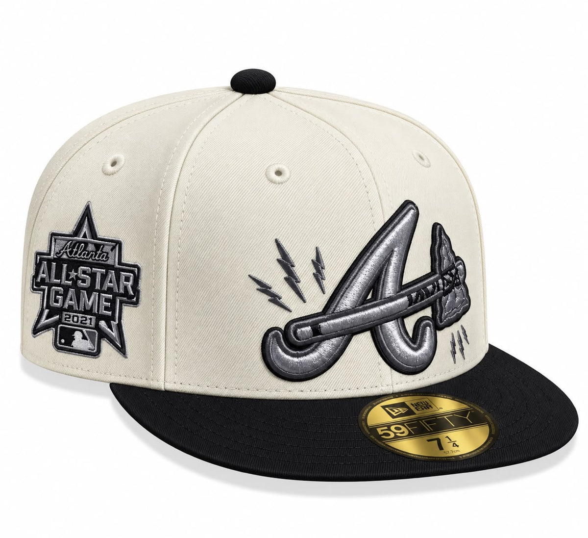 Gorra Atlanta Cream/Black Cerrada talla 7 1/4 New Era 1.1