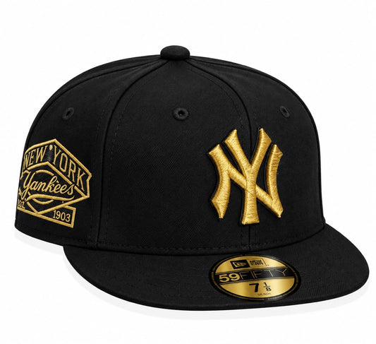 Gorra Yankees Black/Yellow Cerrada talla 7 1/8 New Era 1.1
