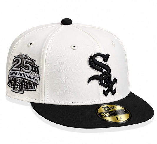 Gorra White Sox Cream/Black Cerrada talla 7 1/8 New Era 1.1
