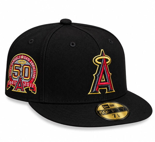 Gorra Anaheim Black/Gold Cerrada talla 71/4 New Era 1.1